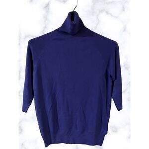 NWT - ZARA High Collar Half Sleeve Knit Sweater in Purple Size: XL